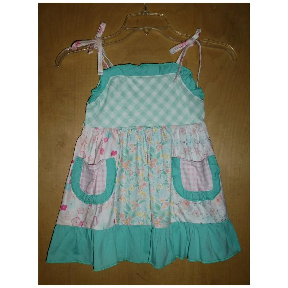 Boutique Girls Floral Pocket Ruffle Dress